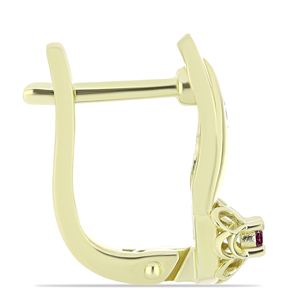 Kullatut hopeat Korvakorut Violetilla Timantilla ja Valkoisella Timantilla