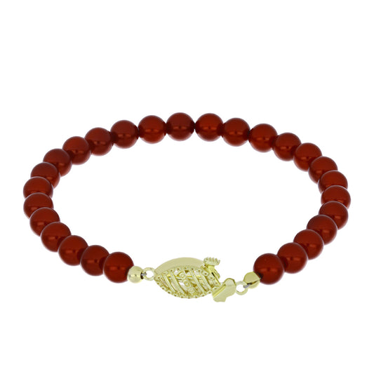 Kullattu hopeaRannekoru Punainen makeanveden helmellÀ