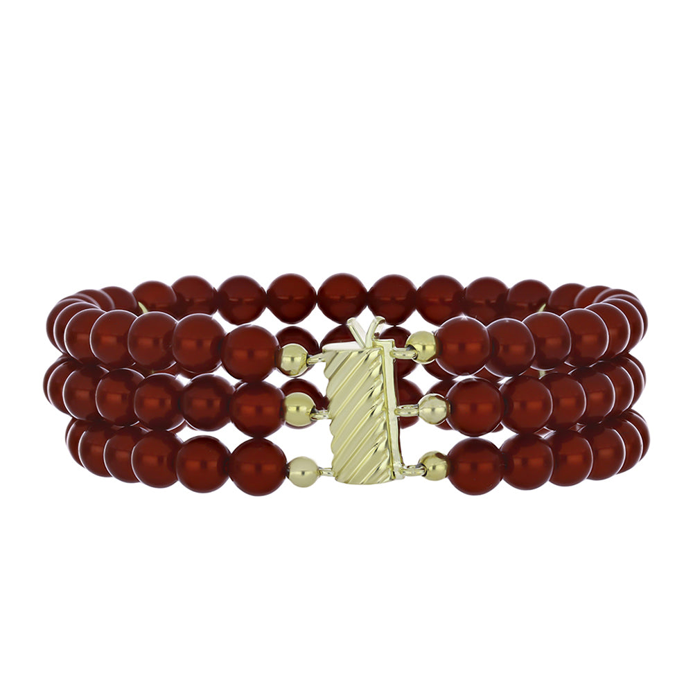 Kullattu hopeaRannekoru Punainen makeanveden helmellä