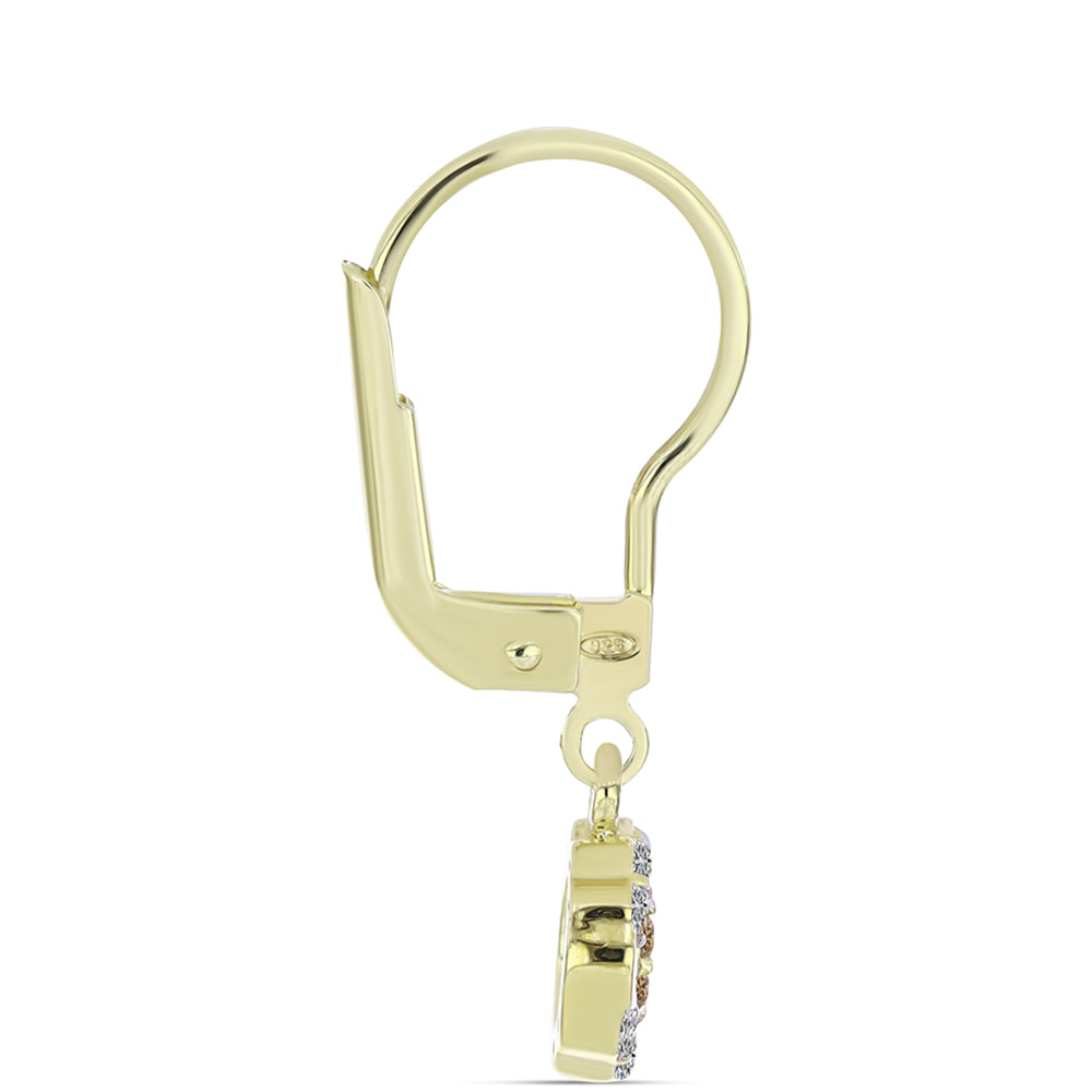 Kullatut hopeat Korvakorut Shamppanjan Värisellä Timantilla ja Valkoisella Timantilla