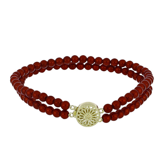 Kullattu hopeaRannekoru Punainen makeanveden helmellÀ