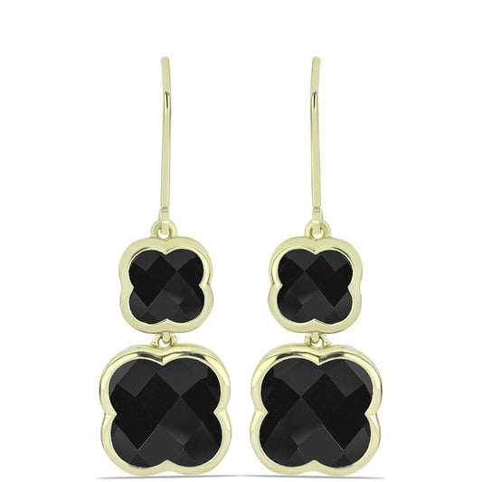 Kullatut hopeat Korvakorut Suwarin Mustalla Onyksilla