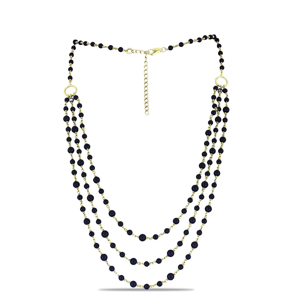 Kullattu hopeaKaulakoru Suwarin Mustalla Onyksilla