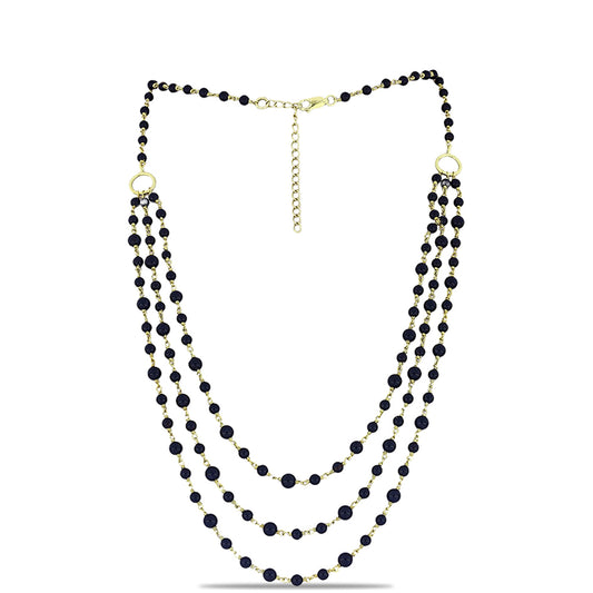 Kullattu hopeaKaulakoru Suwarin Mustalla Onyksilla