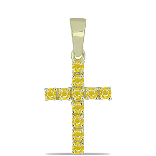 Kullattu hopeaRiipus Roseberyn Keltaisella Safiirilla