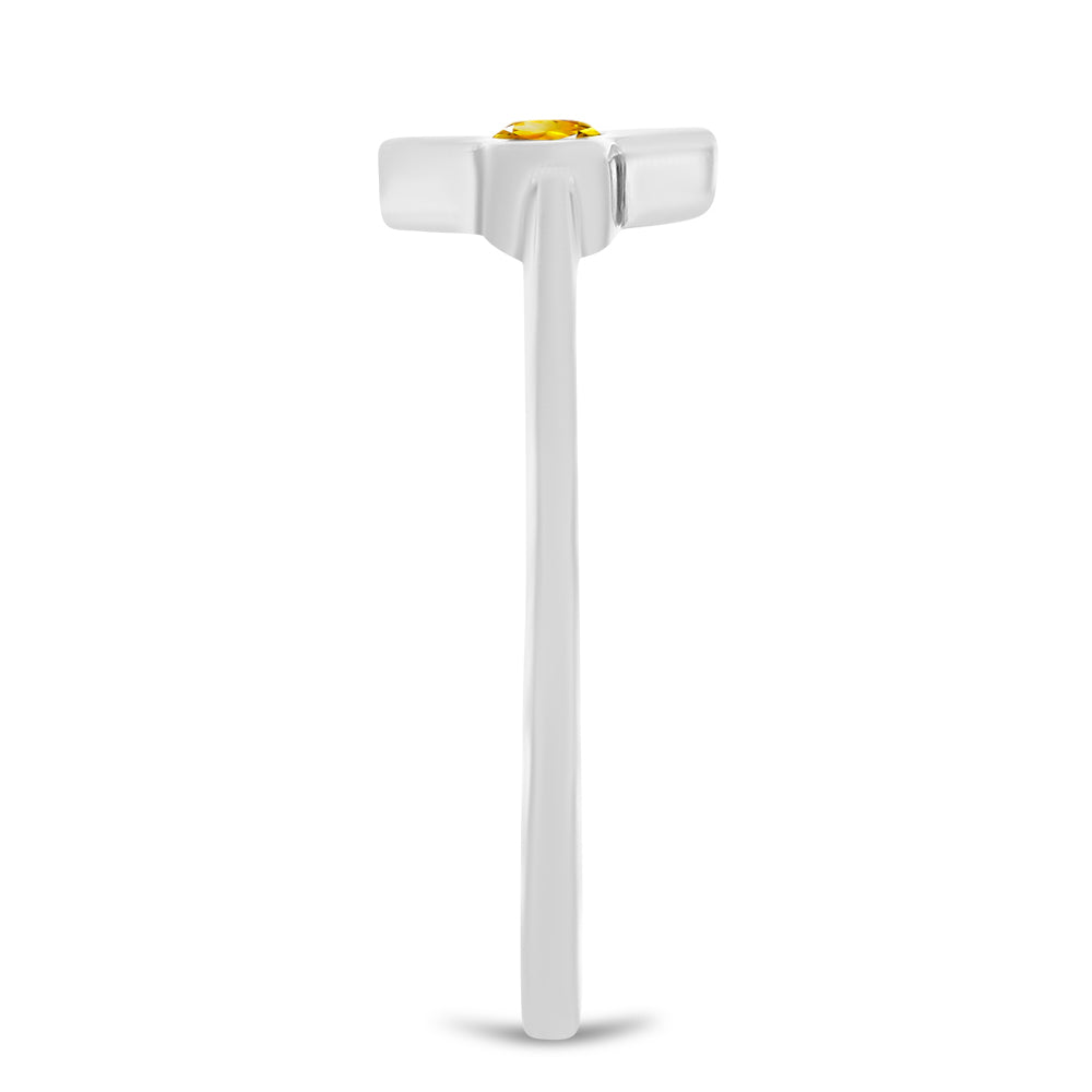 HopeaSetti Ural Sitriinillä ( Korvakorut+Sormus )