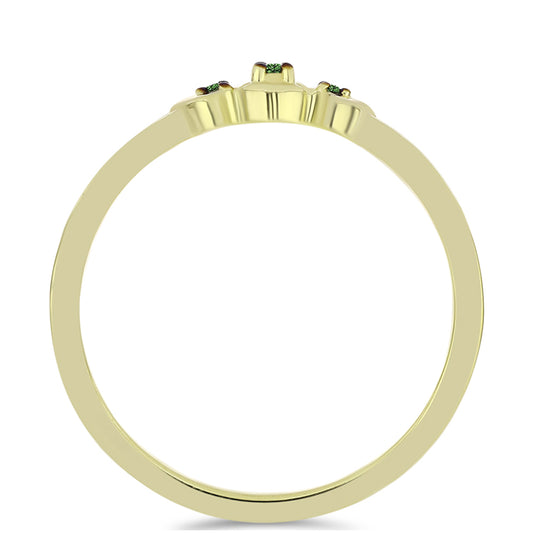 Kullattu hopeaSormus VihreÀllÀ Timantilla