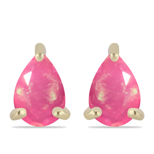 Kullatut hopeat Korvakorut Etiopian Lega Dembin Vaaleanpunaisella Opaalilla