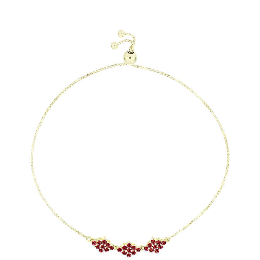 Kullattu hopeaRannekoru Majesteettinen Rouge Moissanite
