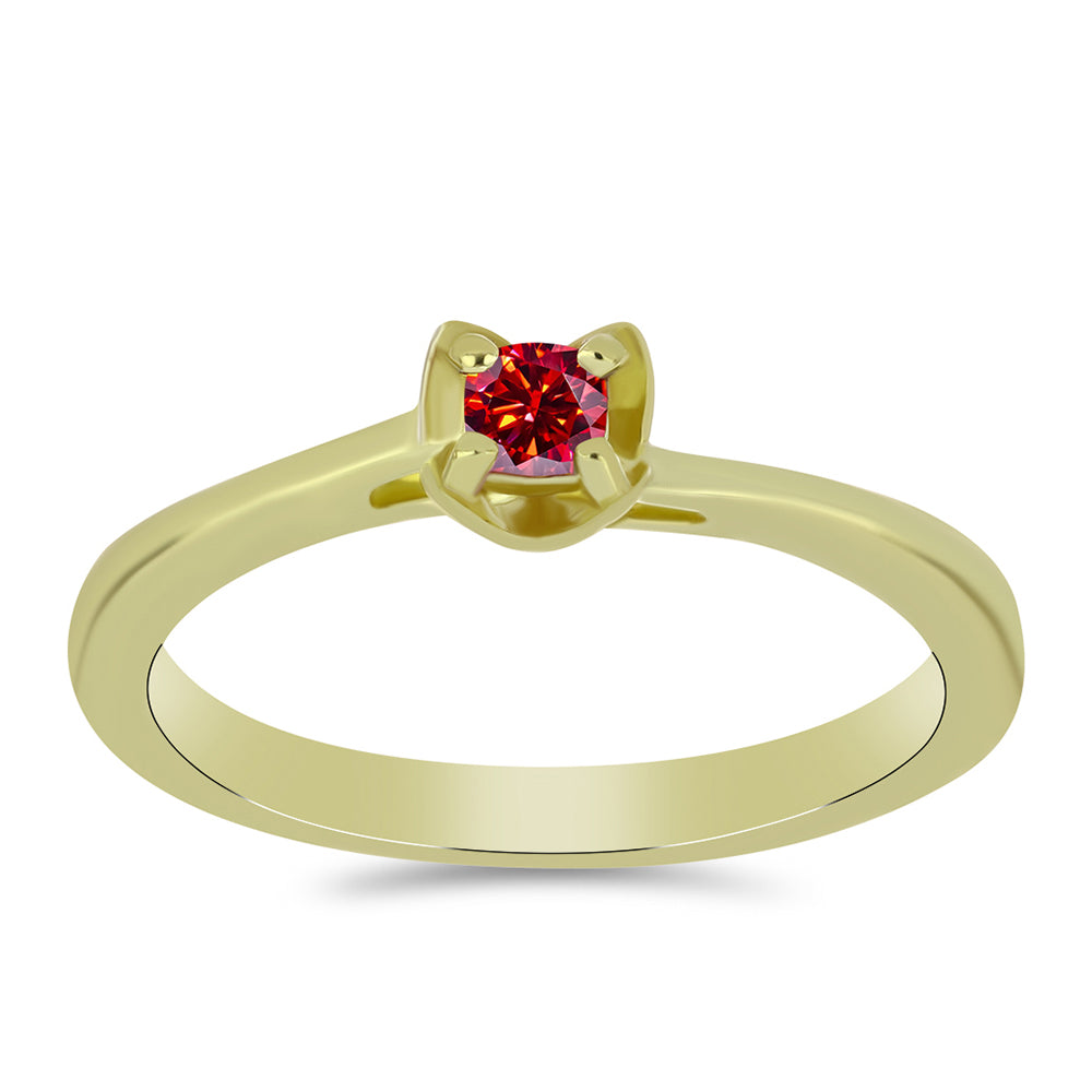 Kullattu hopeaSormus Majesteettinen Rouge Moissanite