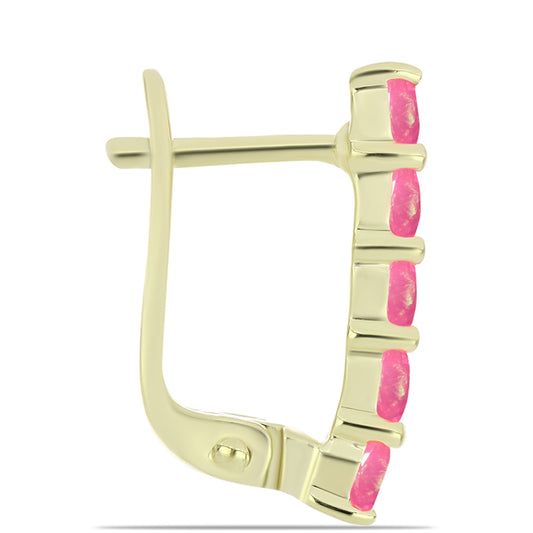 Kullatut hopeat Korvakorut Etiopian Lega Dembin Vaaleanpunaisella Opaalilla