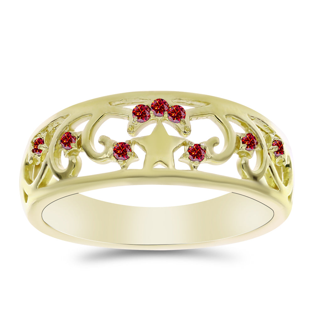 Kullattu hopeaSormus Majesteettinen Rouge Moissanite