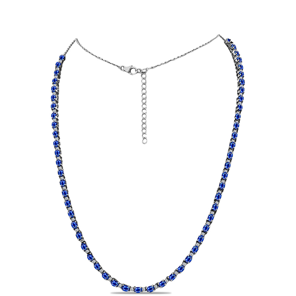 HopeaKaulakoru Australialaisella Sinisellä Safiirilla ja Valkoisella Topaasilla