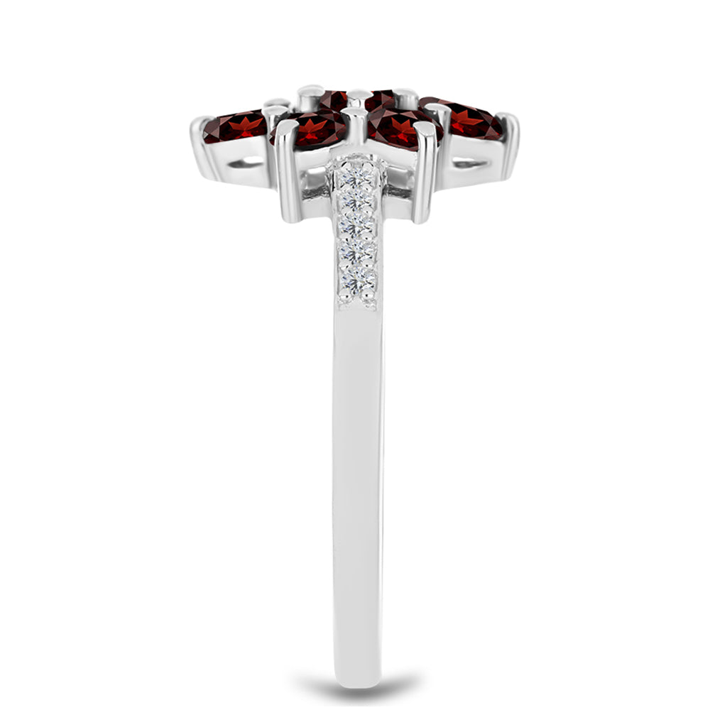 HopeaSormus Barton Granaatilla ja Valkoisella Topaasilla