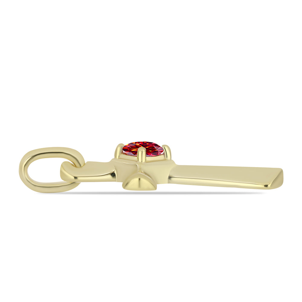 Kullattu hopeaRiipus Majesteettinen Rouge Moissanite