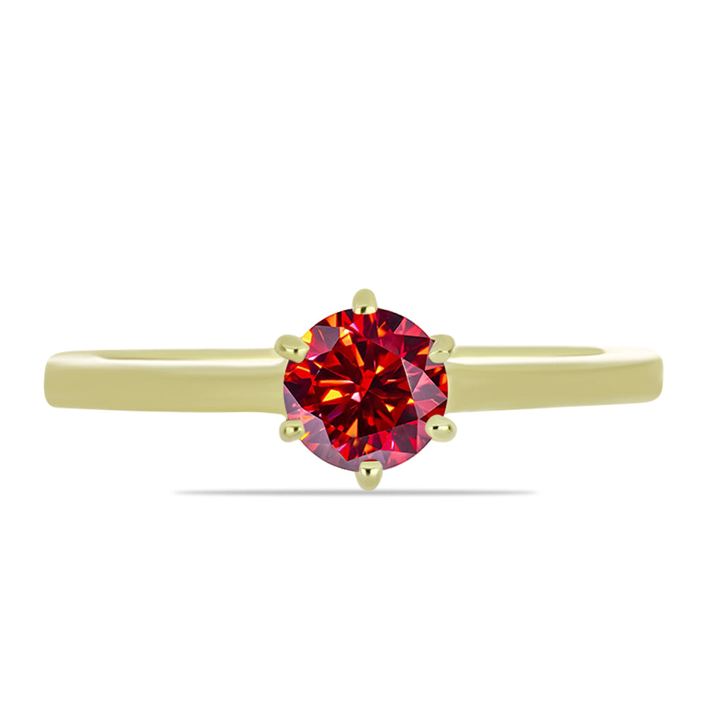 Kullattu hopeaSormus Majesteettinen Rouge Moissanite
