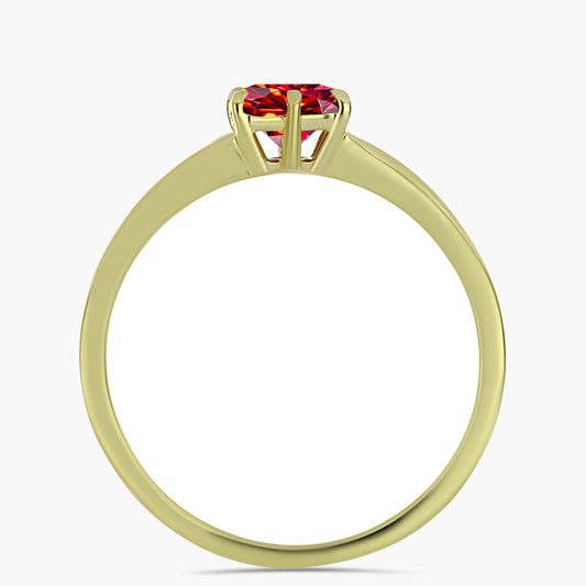 Kullattu hopeaSormus Majesteettinen Rouge Moissanite