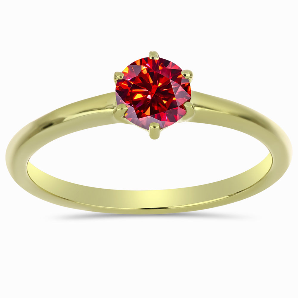 Kullattu hopeaSormus Majesteettinen Rouge Moissanite