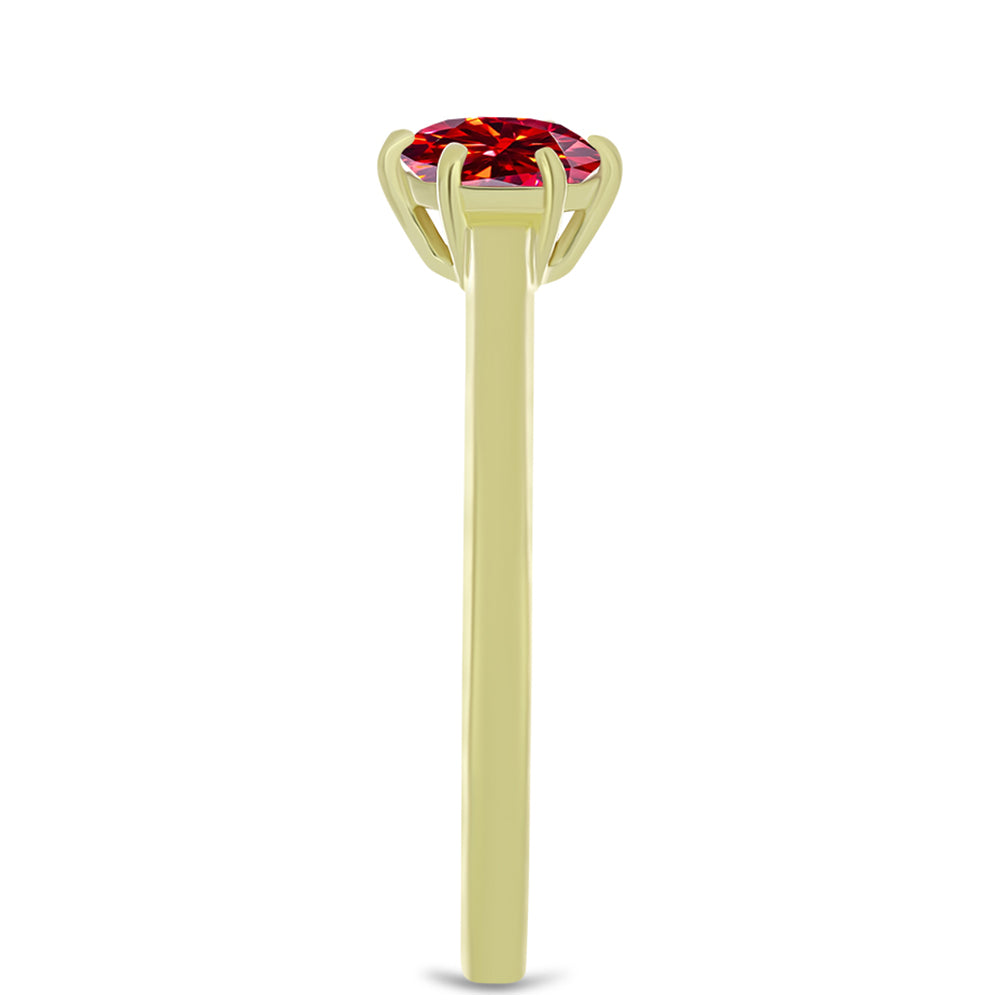 Kullattu hopeaSormus Majesteettinen Rouge Moissanite