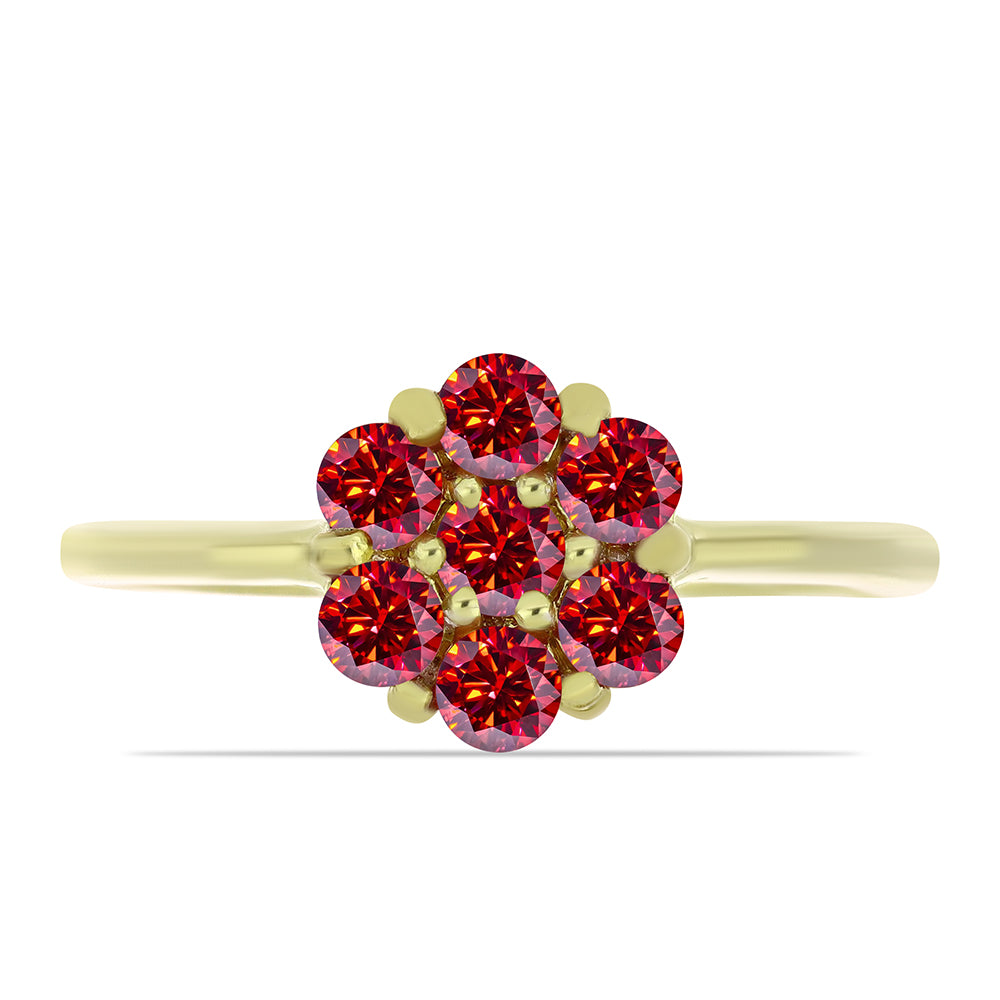 Kullattu hopeaSormus Majesteettinen Rouge Moissanite