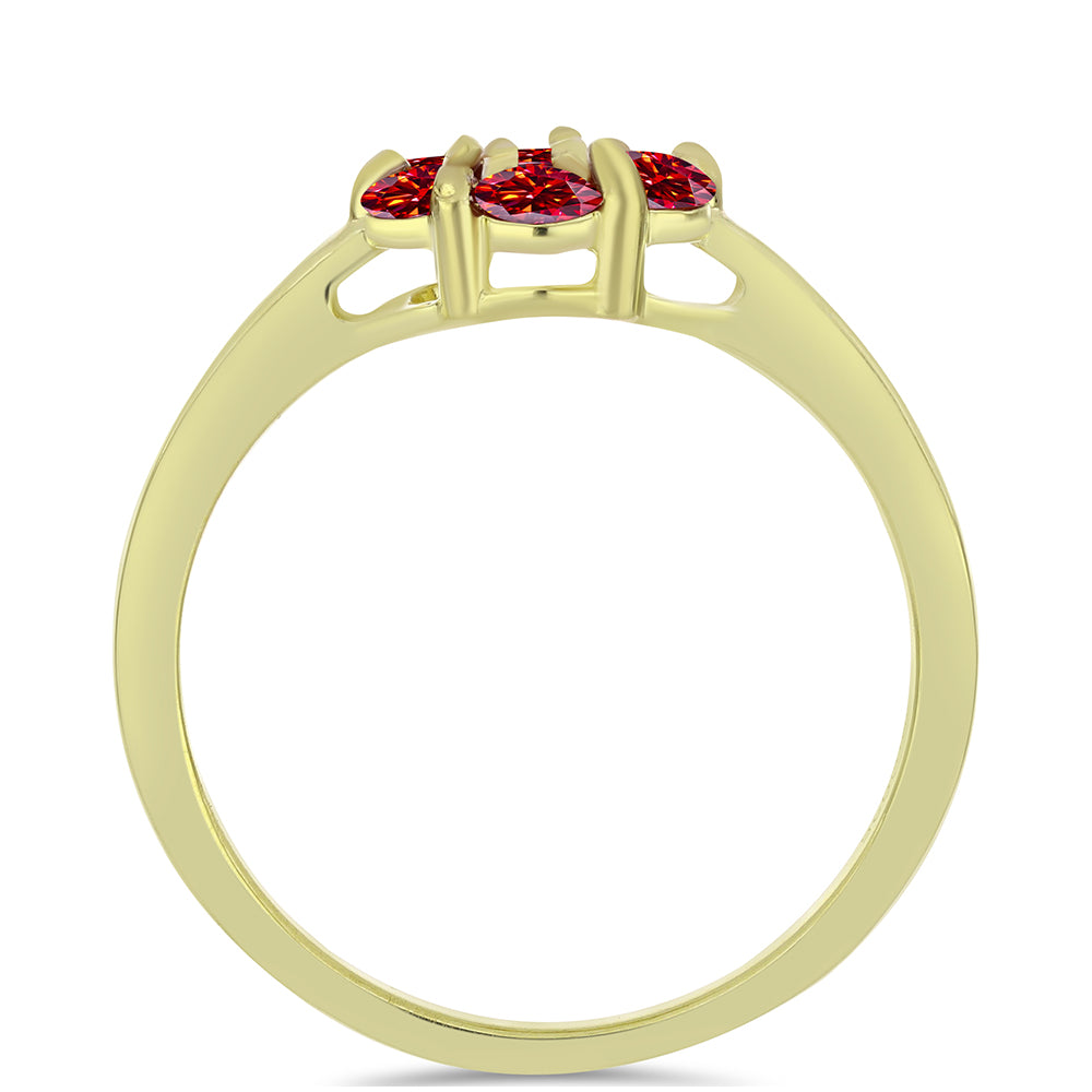 Kullattu hopeaSormus Majesteettinen Rouge Moissanite