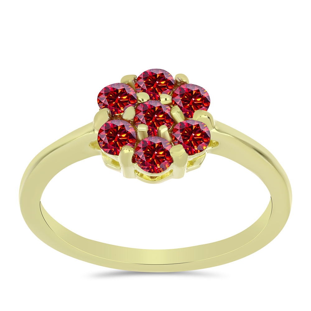 Kullattu hopeaSormus Majesteettinen Rouge Moissanite