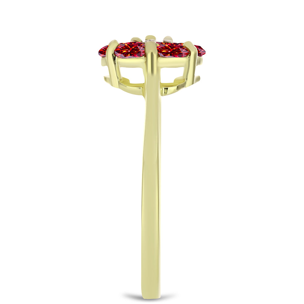 Kullattu hopeaSormus Majesteettinen Rouge Moissanite