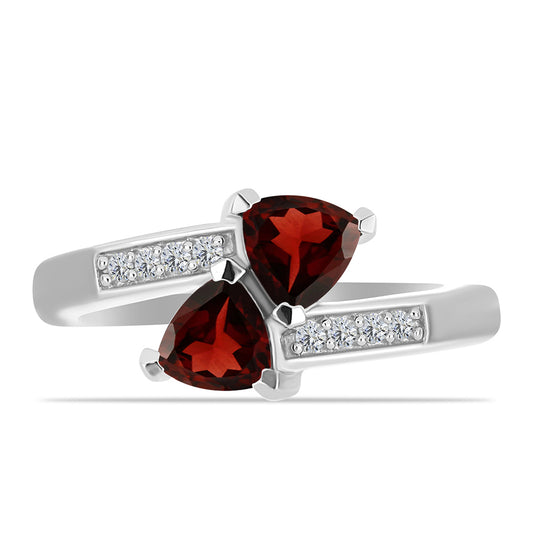 HopeaSormus Barton Granaatilla ja Valkoisella Topaasilla