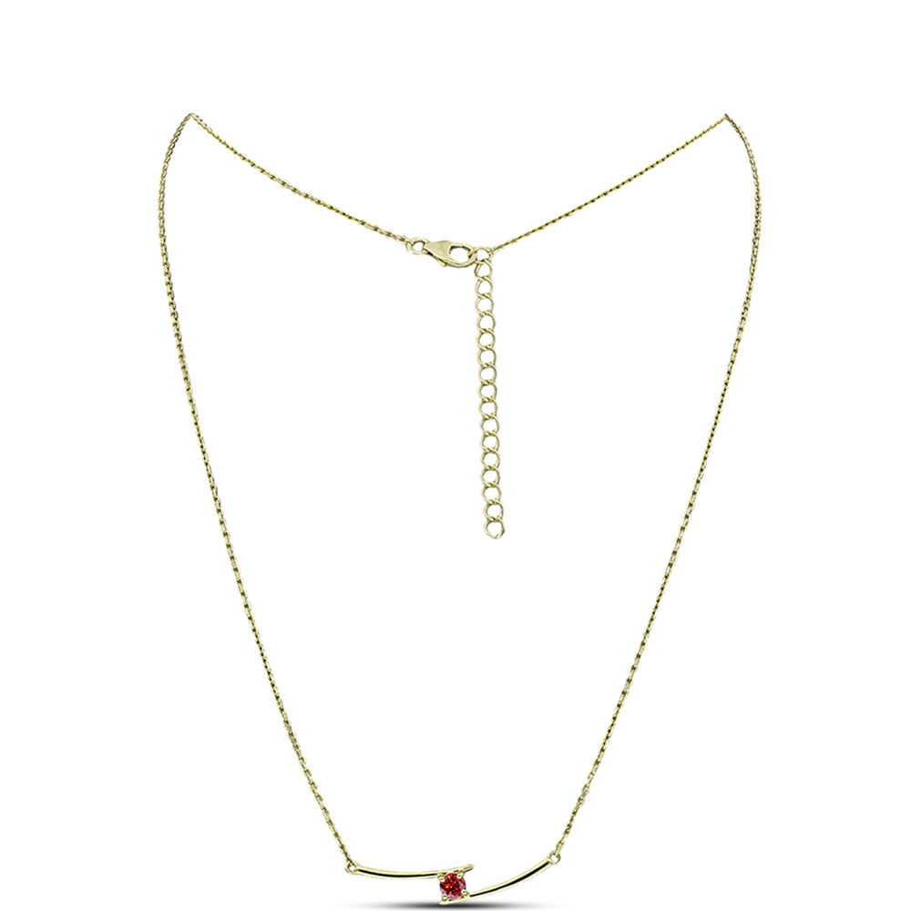 Kullattu hopeaKaulakoru Majesteettinen Rouge Moissanite