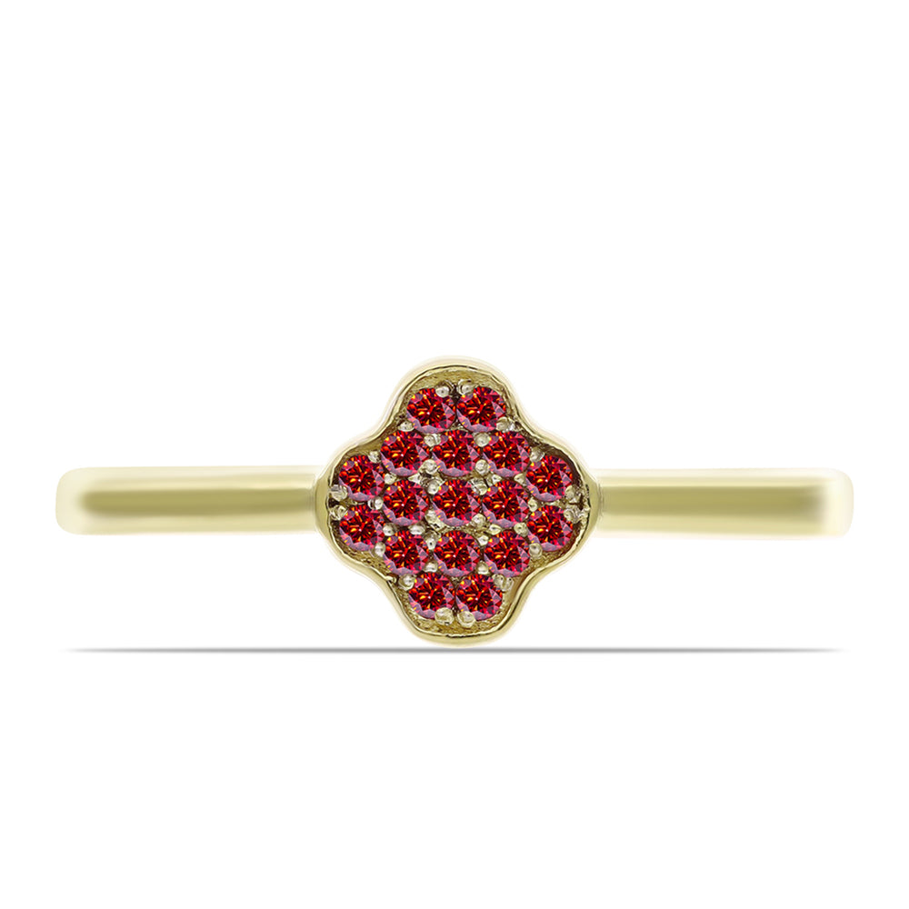 Kullattu hopeaSormus Majesteettinen Rouge Moissanite