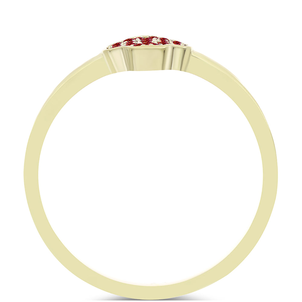 Kullattu hopeaSormus Majesteettinen Rouge Moissanite