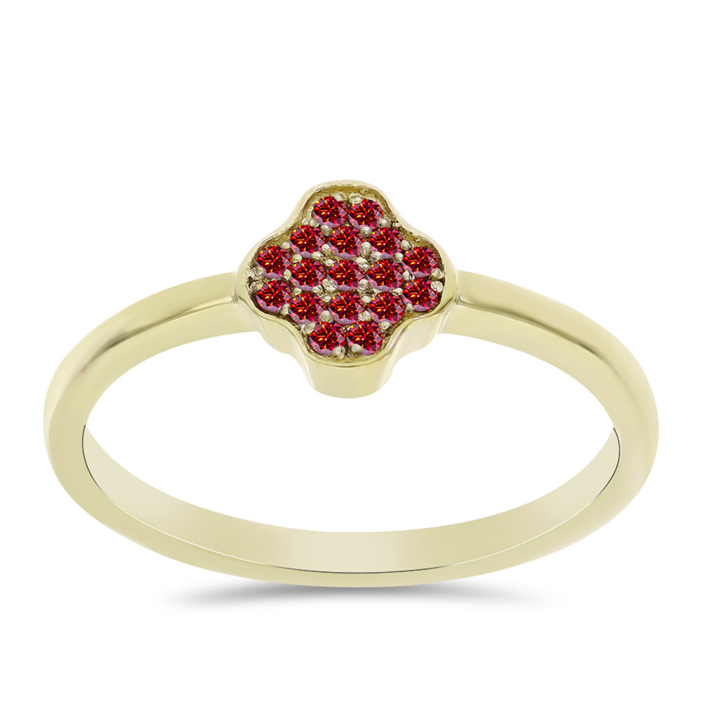 Kullattu hopeaSormus Majesteettinen Rouge Moissanite