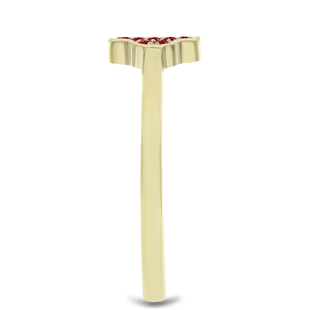 Kullattu hopeaSormus Majesteettinen Rouge Moissanite