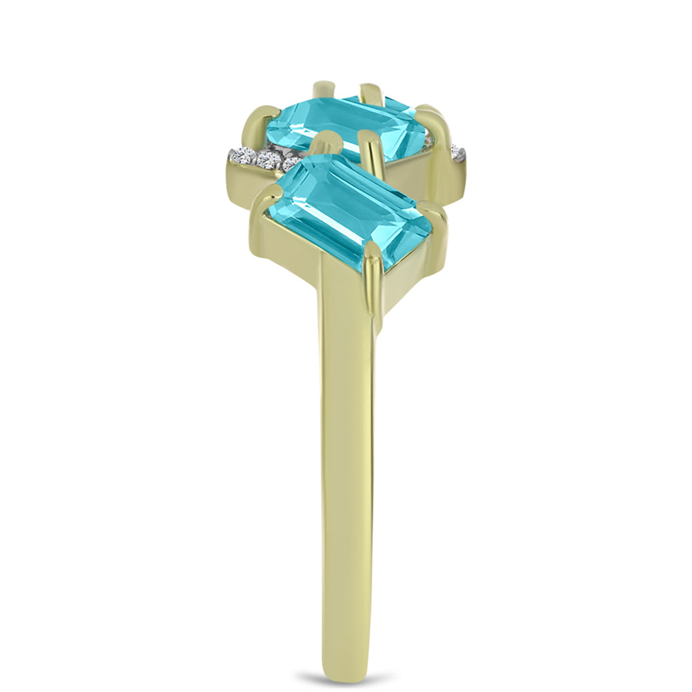 Kullattu hopeaSormus Paraiban Kvartsilla ja Valkoisella Topaasilla