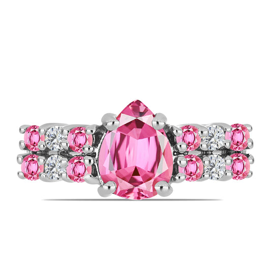 HopeaSormus Vaalenapunaisella Permadullan Turmaliinilla ja Valkoisella Topaasilla