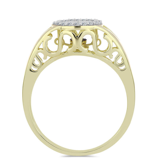 Kullattu hopeaSormus Sininen tanssiva timantti ja Valkoisella Topaasilla