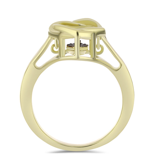 Kullattu hopeaSormus Sininen tanssiva timantti