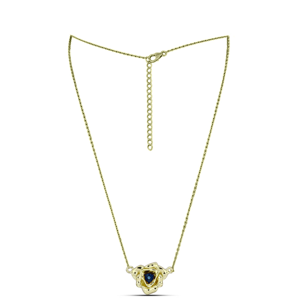 Kullattu hopeaKaulakoru Sininen tanssiva timantti