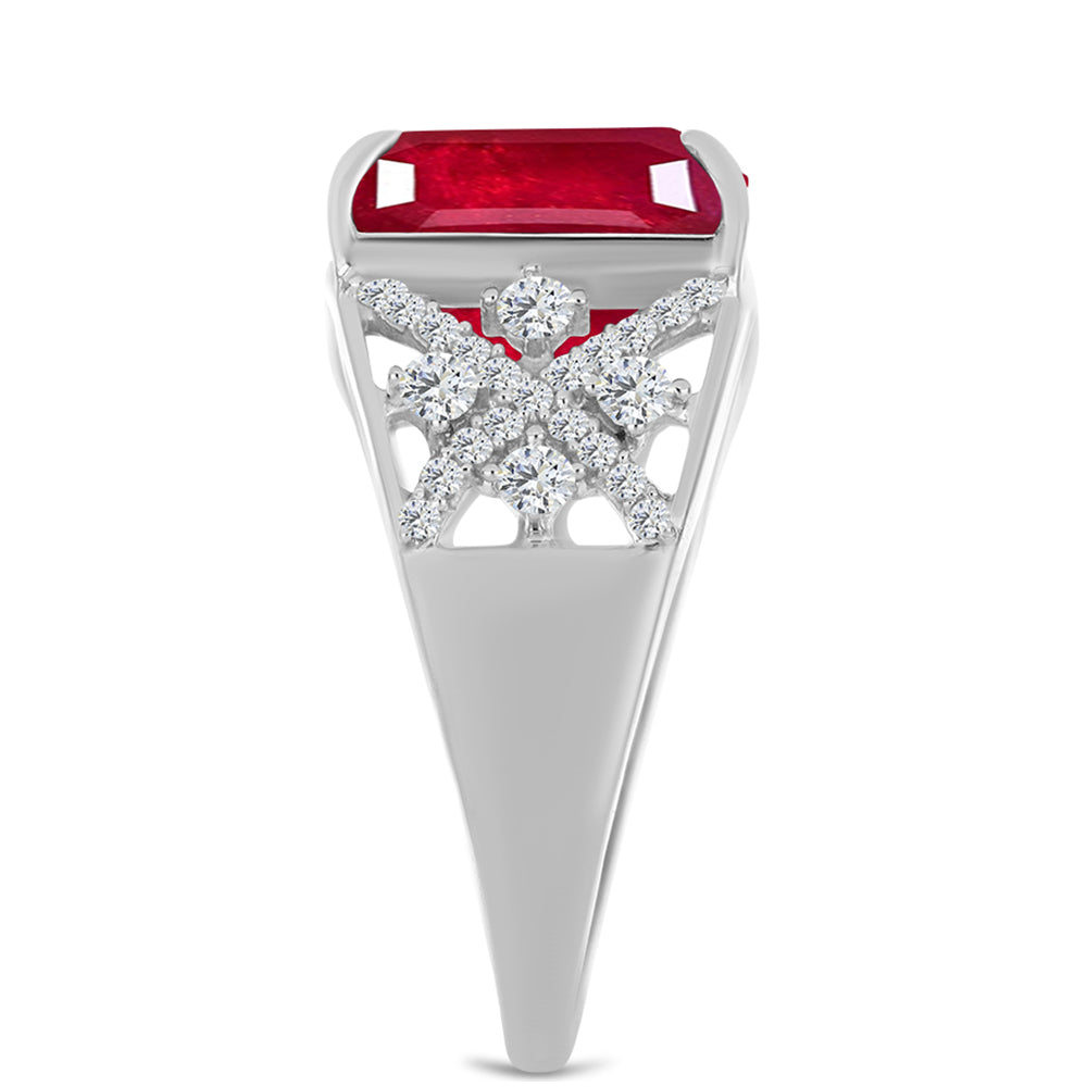 HopeaSormus Malagassin Rubiinilla ja Valkoisella Topaasilla