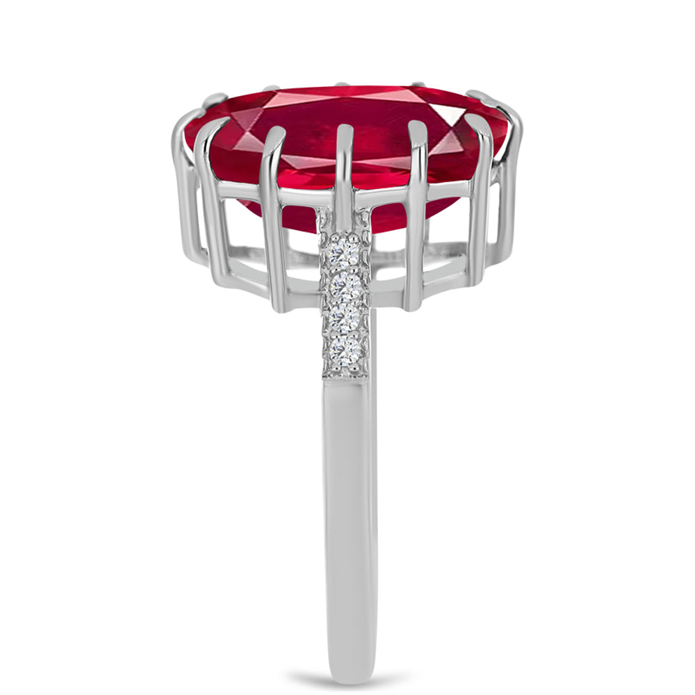 HopeaSormus Malagassin Rubiinilla ja Valkoisella Topaasilla