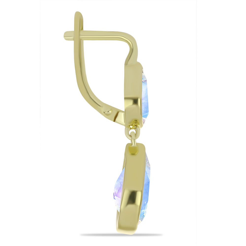 Kullatut hopeat Korvakorut Sateenkaarikuukivellä