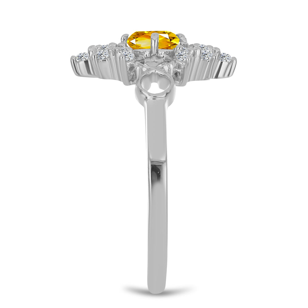 HopeaSormus Ural Sitriinillä ja Valkoisella Topaasilla