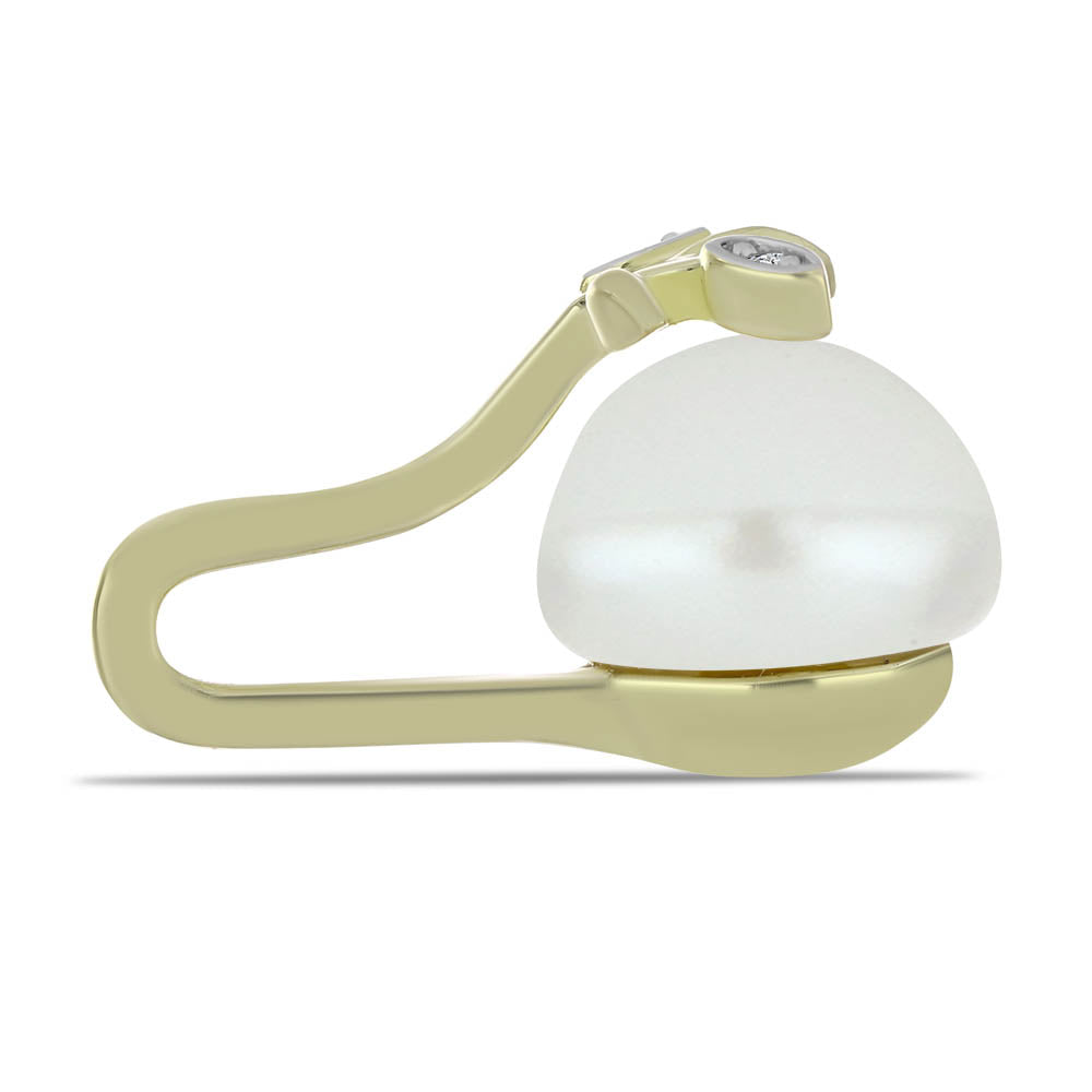 Kullattu hopeaRiipus Makeanveden Valkoisella Helmellä ja Valkoisella Topaasilla