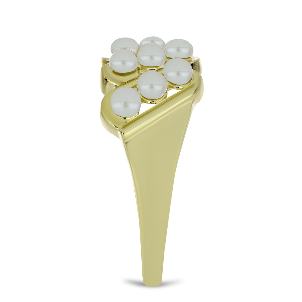 Kullattu hopeaSormus Makeanveden Valkoisella Helmellä