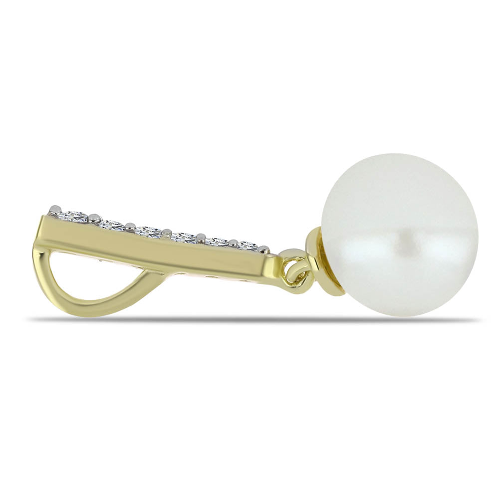 Kullattu hopeaRiipus Makeanveden Valkoisella Helmellä ja Valkoisella Topaasilla