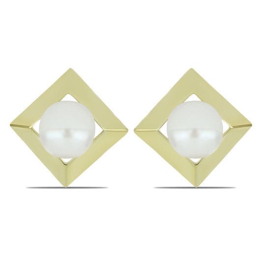 Kullatut hopeat Korvakorut Makeanveden Valkoisella HelmellÀ