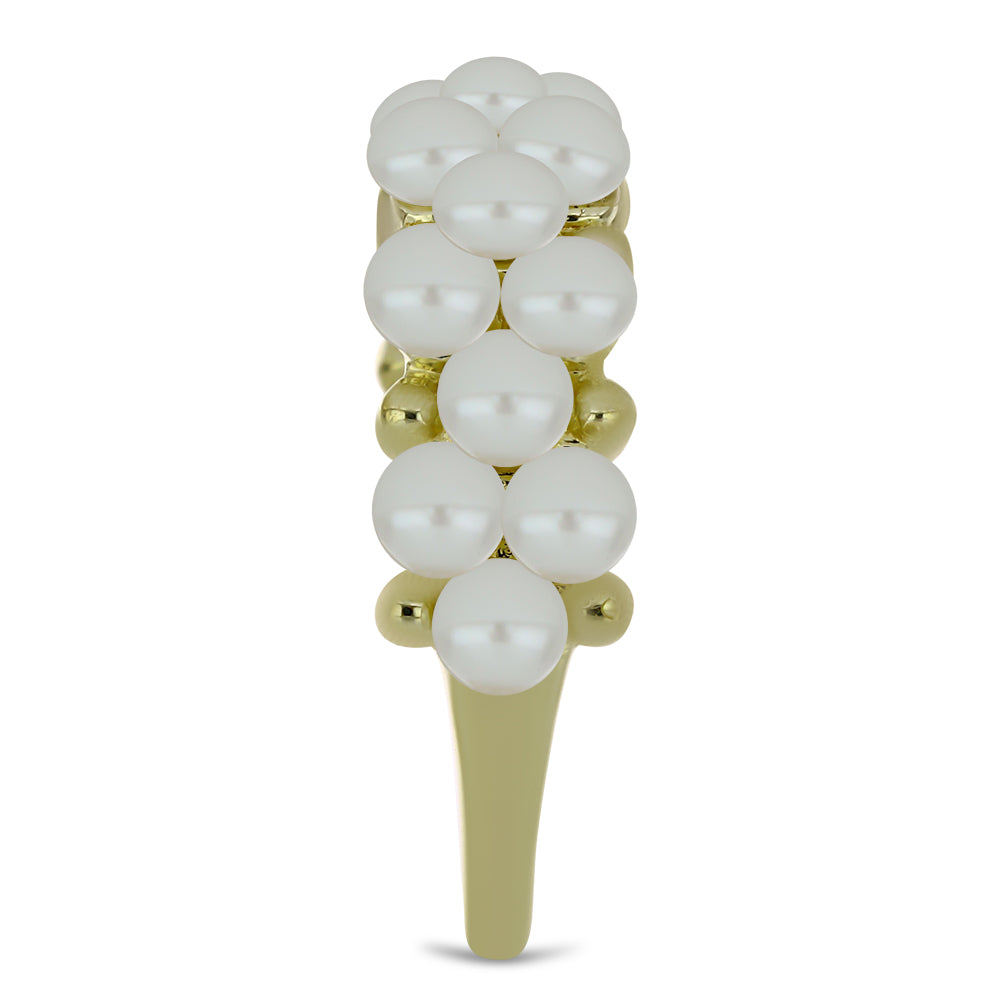 Kullattu hopeaSormus Makeanveden Valkoisella Helmellä