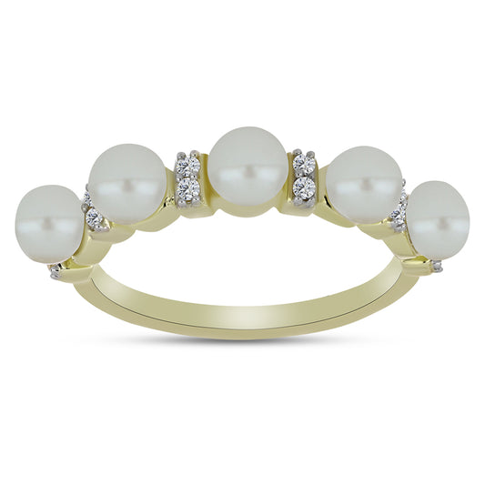 Kullattu hopeaSormus Makeanveden Valkoisella HelmellÀ ja Valkoisella Topaasilla