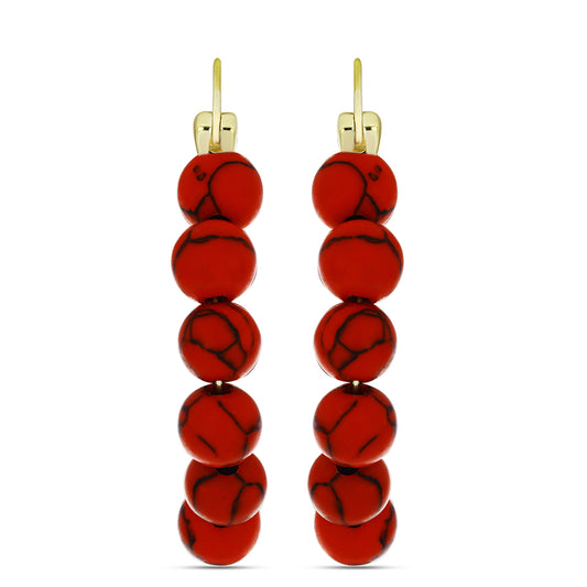 Kullatut hopeat Korvakorut Punaisella Sienikorallilla