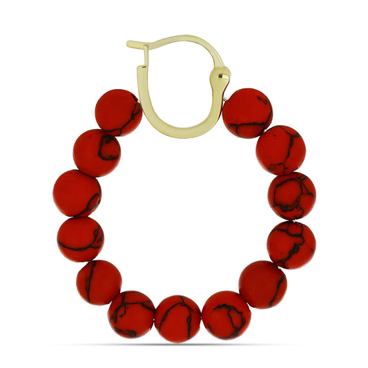 Kullatut hopeat Korvakorut Punaisella Sienikorallilla